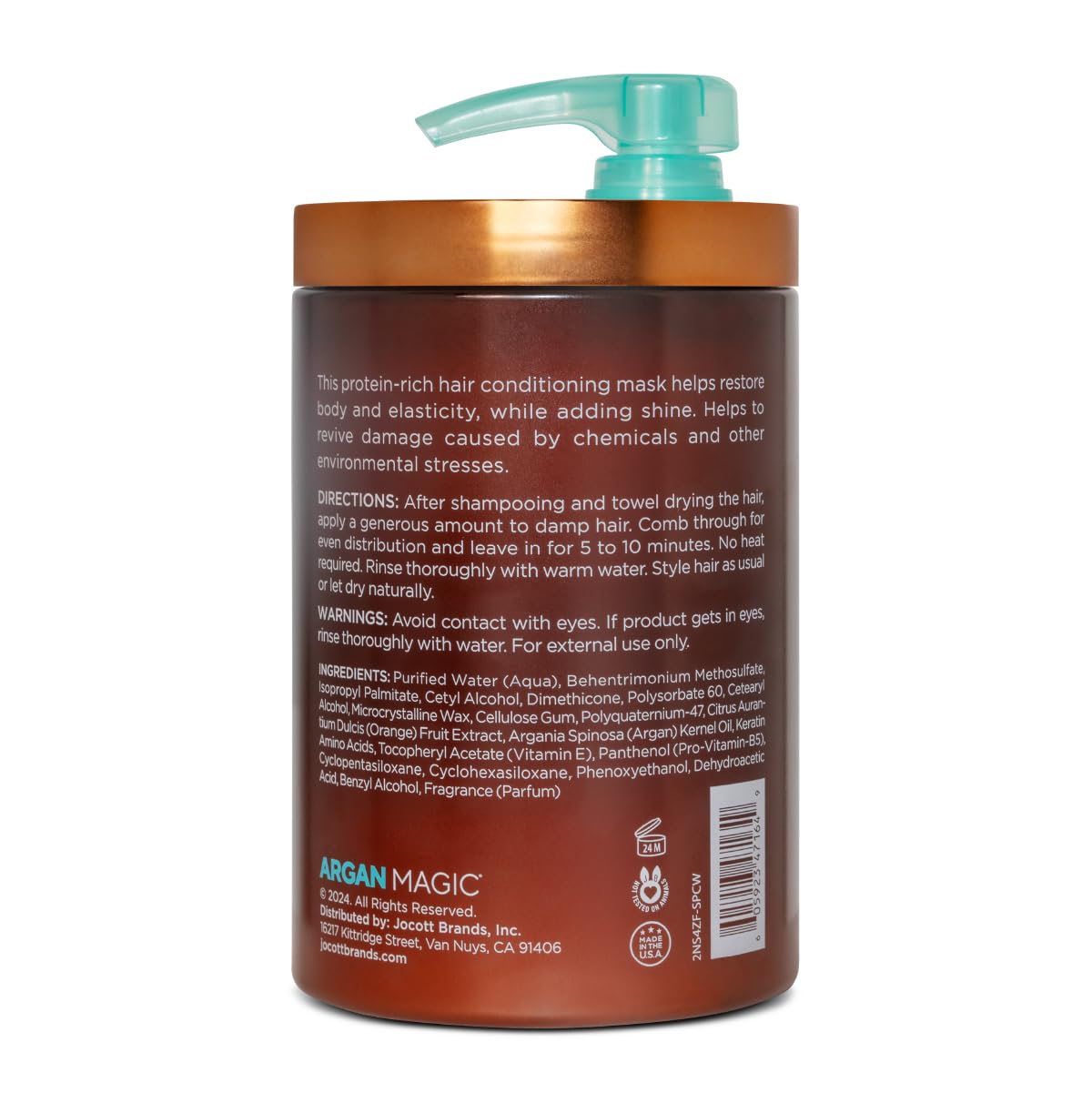 Argan Magic Restorative Hair Mask - Protein Rich Conditioning Hair Mask that Hydrates, Restores And Repairs Damaged Hair | Made in USA, Paraben Free, Cruelty Free (24 Oz) - Image 2