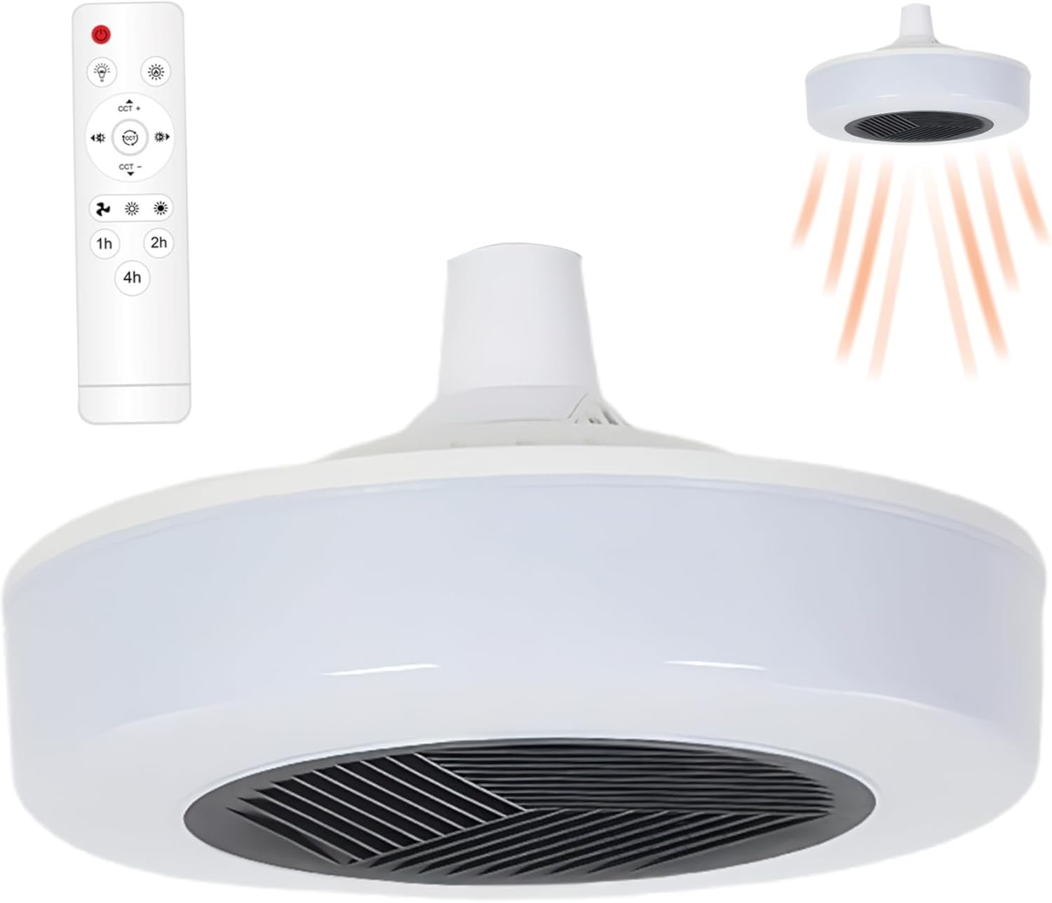 Ceiling LED Bathroom Heater Fan Light Combo with Remote, Built-in Heating & Lighting for Home Bathroom