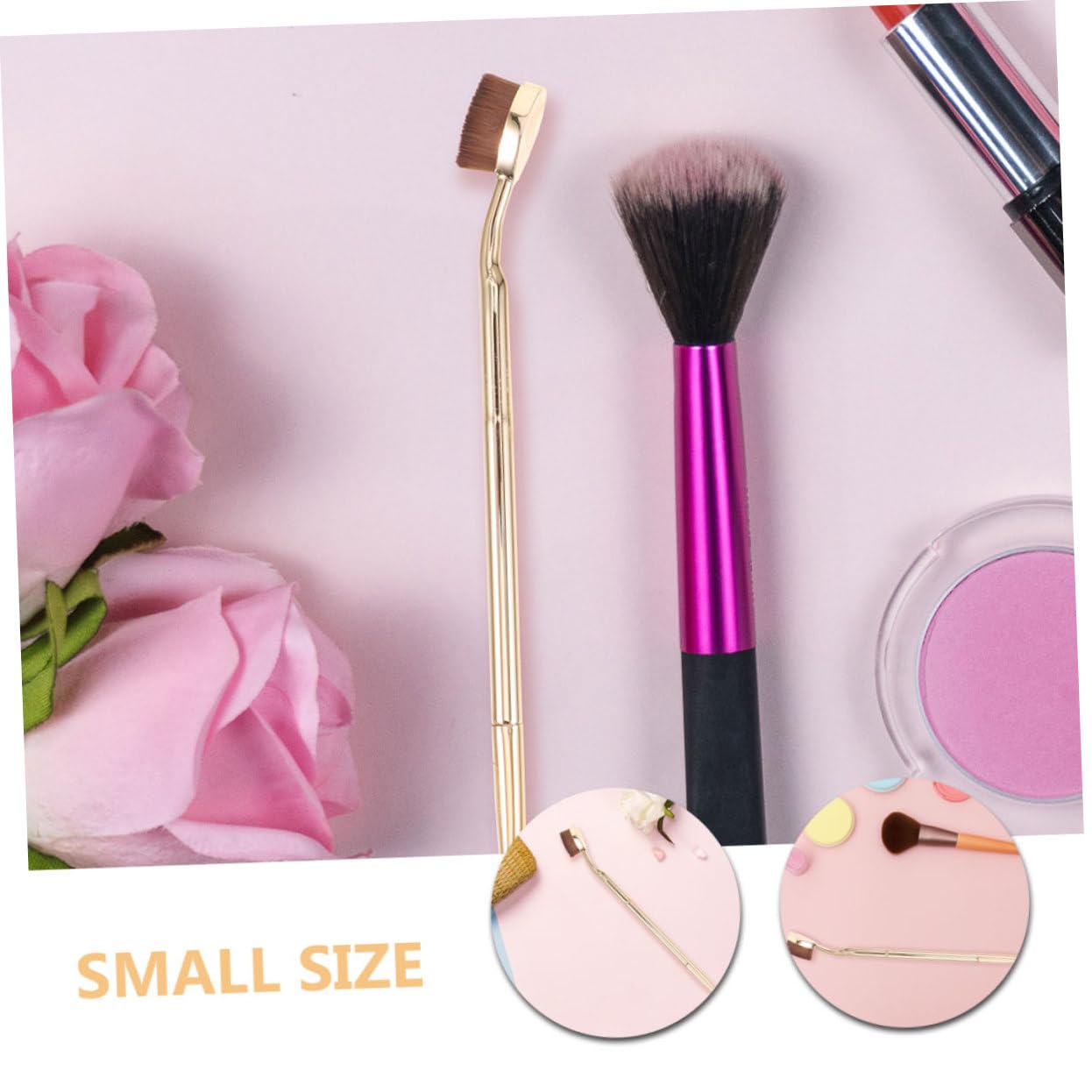 Set Di 4 Pennelli Per Il Trucco Pennello Per Sopracciglia Piccolo Pennello Angolato Pennello Cosmetico Per Donna 4 Pezzi*4