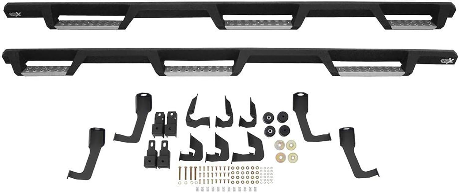 Westin 56-5343352 HDX Stainless Drop Wheel to Wheel Nerf Bars fits 2010-2018 Ram 2500 3500 Crew Cab 8' Bed (Exc Dually) Textured Black Pair