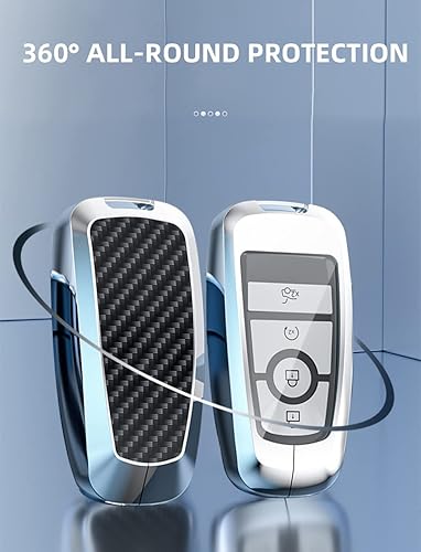 Miniatura 5 de ontto Funda para llavero con llavero para Ford F150 F250 F350 F450 F550 Explorer Expedition Escape Mustang Ecosport Smart Remote Car Key Case