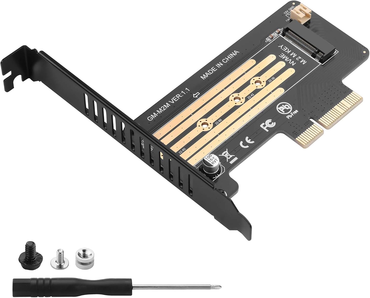 M.2 PCIe x4 adapter for 2280/2260/2242/2230 M.2 NVMe SSD