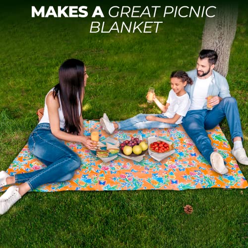 Mexican Oilcloth Tablecloth | Outdoor Tablecloth | Oil Cloth | Waterproof Mat | Picnic Mat | Mexican Vinyl Tablecloth (Orange, Mariposa, Rectangle) #TOP5