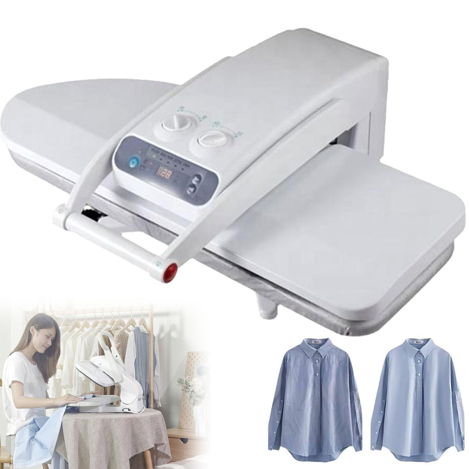 Prensa de Vapor Inteligente,máquina de prensado de Telas Digital de 1400W WithoutStand | múltiples funciones de vapor y ajustes de temperatura, gran superficie de prensado, para ropa, sábanas y telas
