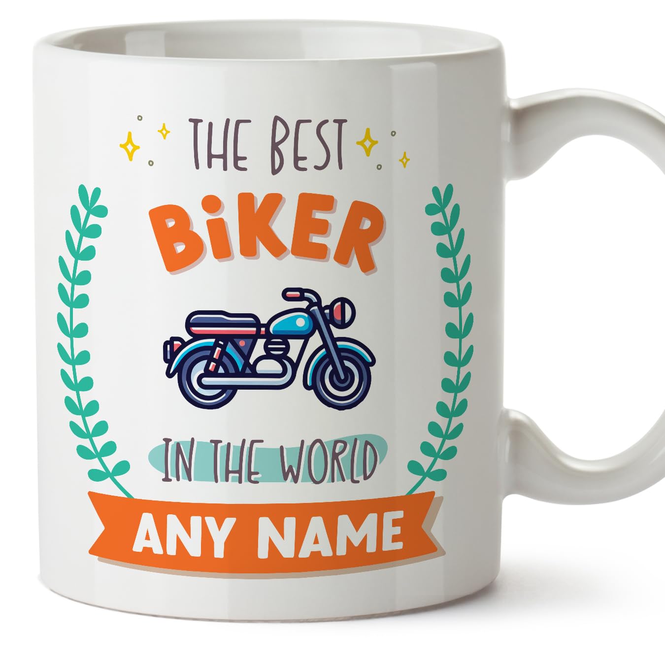 MUGFFINS Personalised Mug for Biker Woman - in English - World's Best - with Doodle - Funny Custom Gift for Colleagues - Ceramic 11oz Mug — image 1