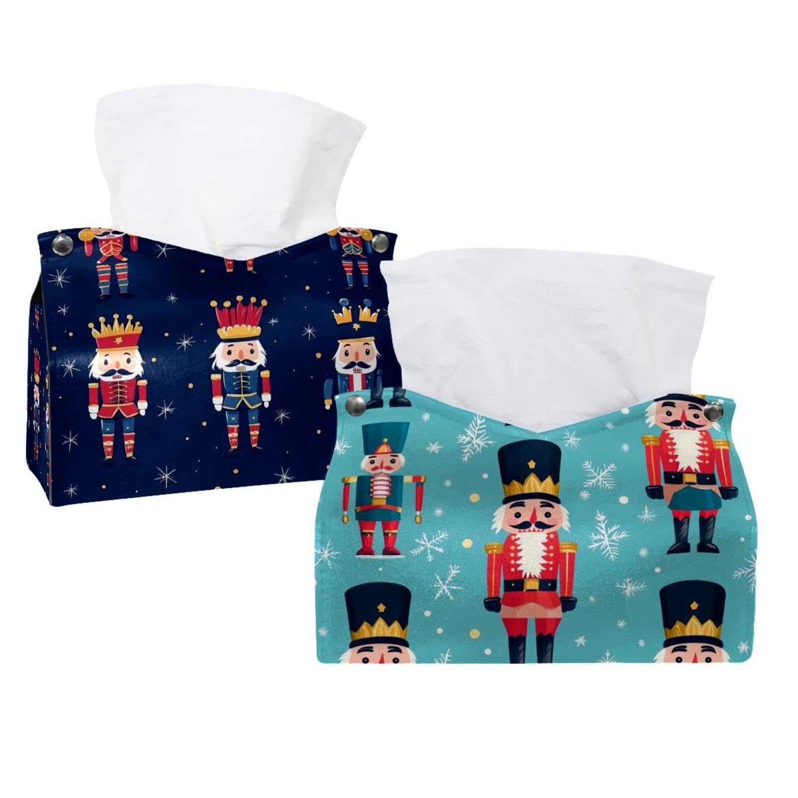 Housse de boîte à mouchoirs casse-noisette (lot de 2) moderne pour table de nuit