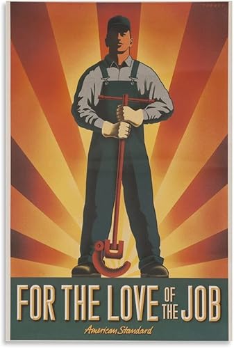 Miniatura 1 de Pósteres vintage de fontanero, arte de pared de ingeniero de calefacción, póster de fontanería estándar estadounidense, pósteres e impresiones