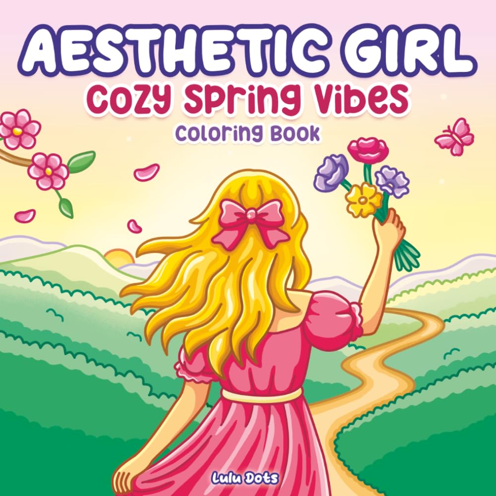 Aesthetic Girl Cozy Spring Vibes Coloring Book: Cute and Relaxing Designs for Teens and Adults | Floral Self-Care Scenes, Soft Daily Routines and ... Stress Relief (Aesthetic Girl - Cozy Moments)