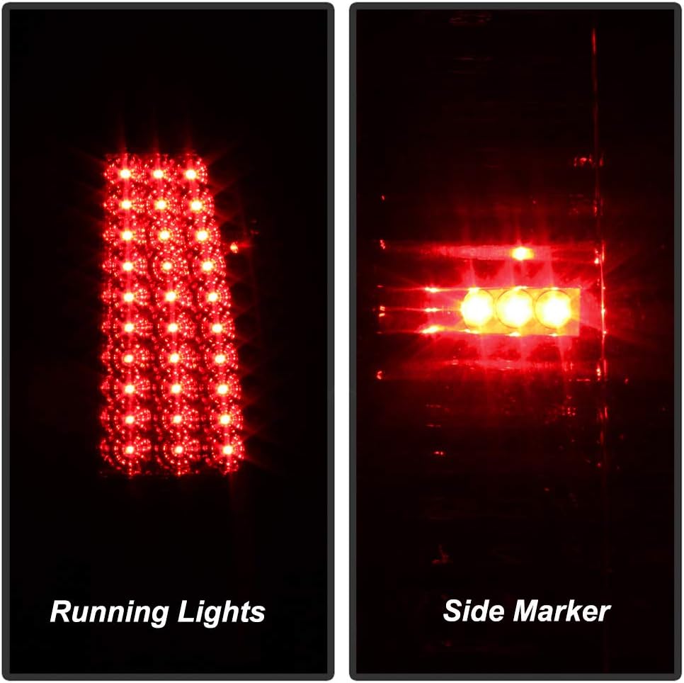 ACANII - For Red Smoke 1999-2002 Chevy Silverado 1500 2500 3500 LED Tail Lights Brake Lamps