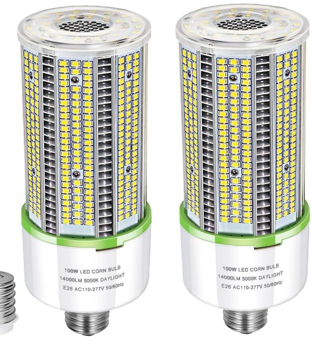 TJBB E26 LED Corn Light Bulb 120W (5000K, 120W 2PK)