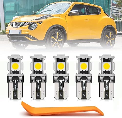 Kit de 6 bombillas LED interiores para Nissan Juke 2011 2012 2013 2014 2015 2016 2017 mapa maletero luces de matrícula superbrillantes 6000 K
