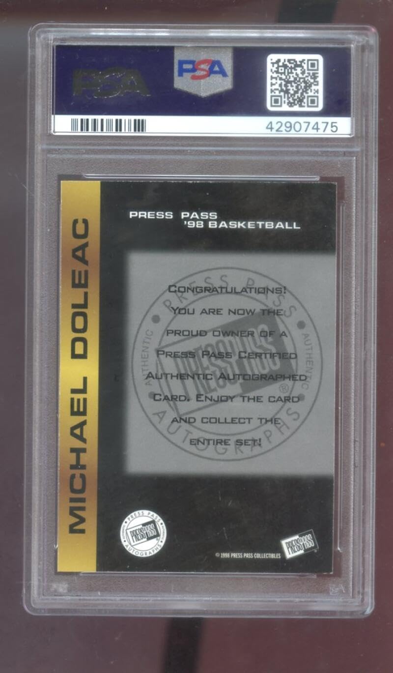 1998-99 Press Pass Michael Doleac ROOKIE RC AUTO SIGNED Autograph Autographed Card PSA 7 Graded Basketball NBA COA