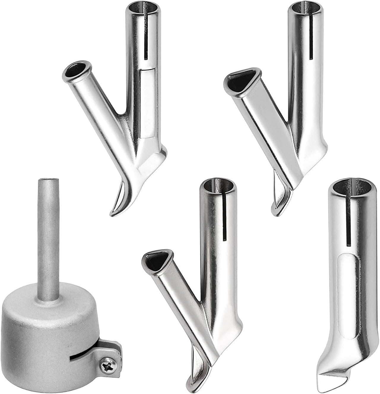 5 Pcs 5mm Welding Tip Nozzles, Round Speed Welding Nozzle, Tacking Nozzle For Vinyl PVC Plastic Hot Air Gun, Round Triangular Speed Welding Nozzle+Tacking Nozzle