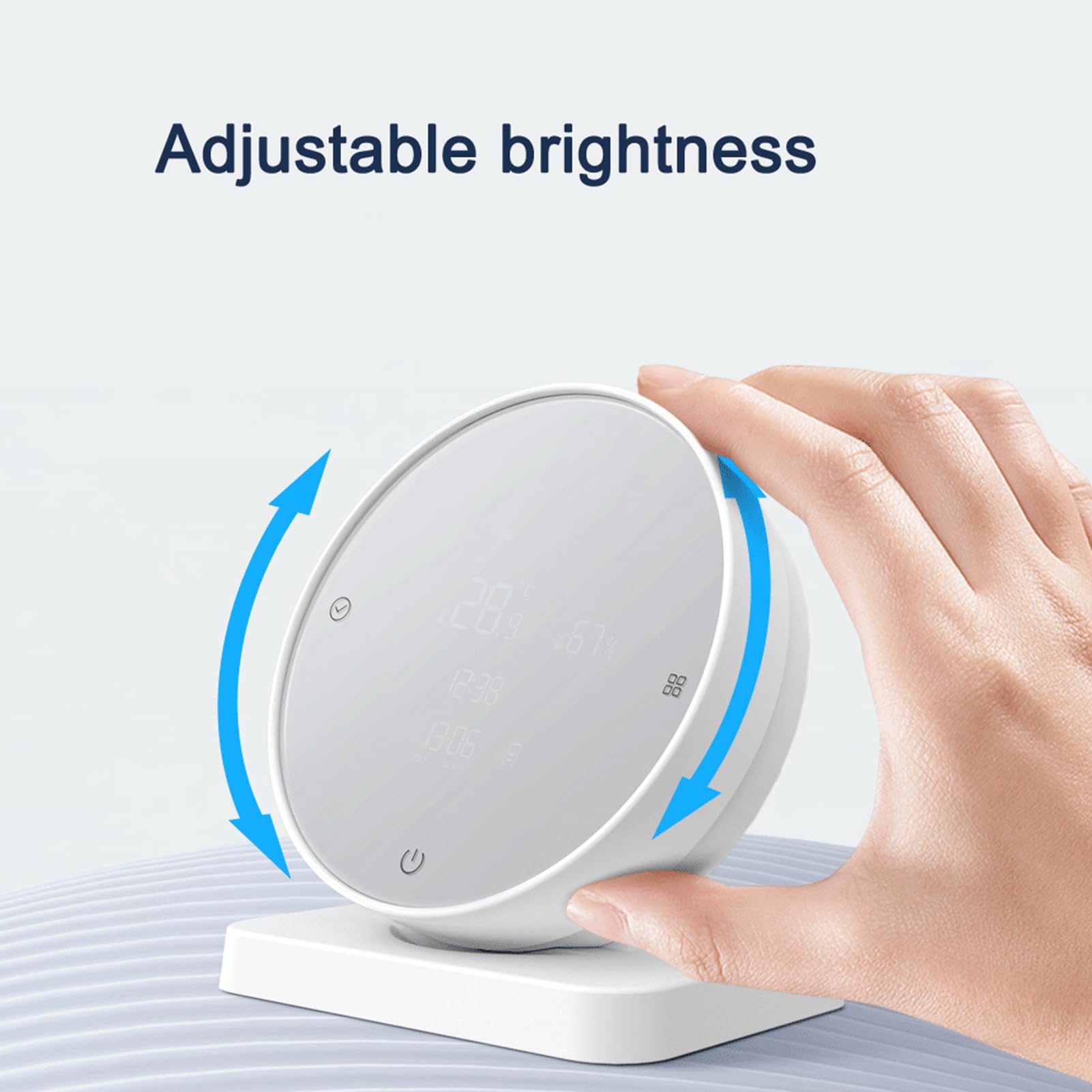 Aoresac Higrotermógrafo Doméstico, Detector de Temperatura y Humedad Recargable por USB, Pantalla LCD, Conexión Bluetooth, Funciona con Batería y Base de Recarga