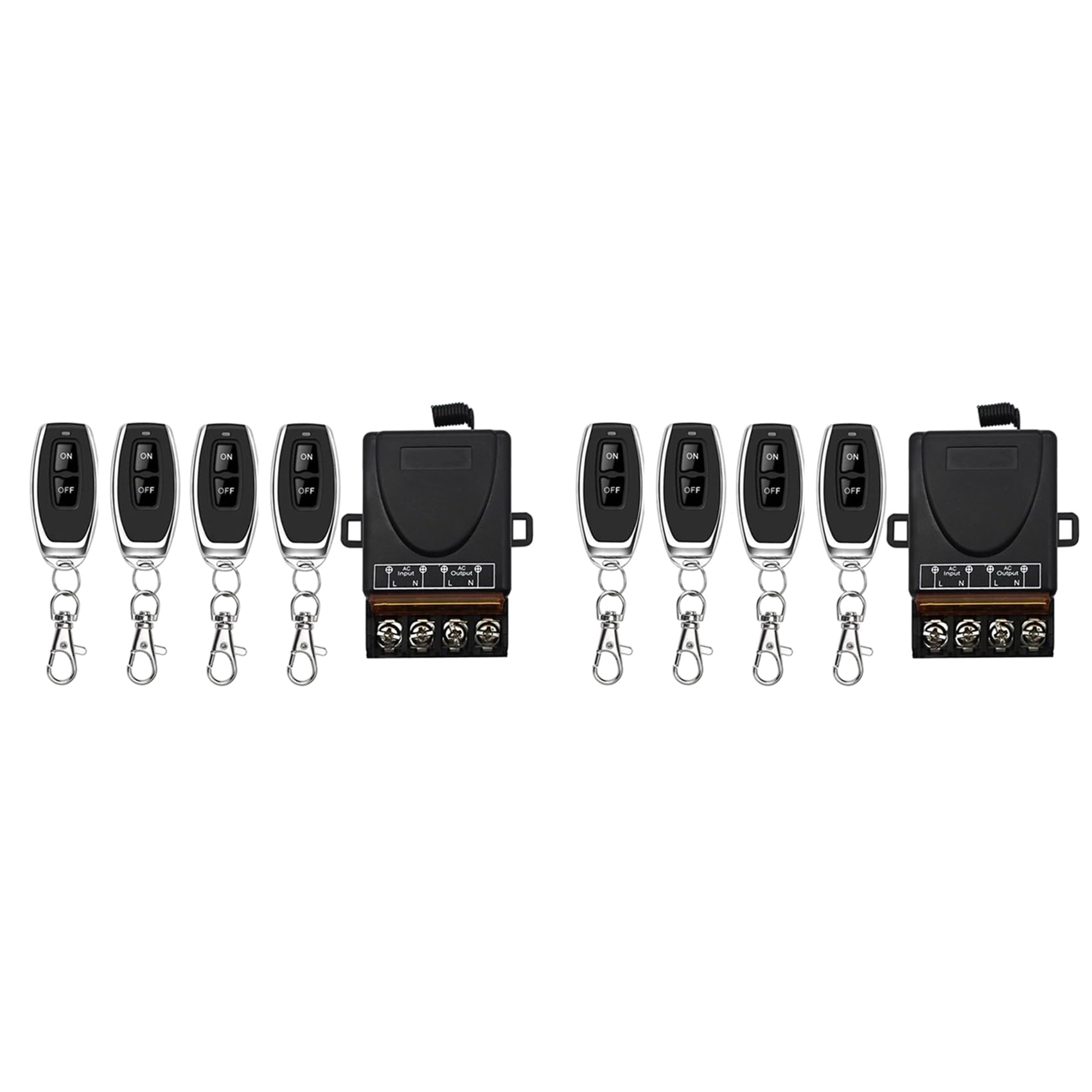 Jnchdghwa Black 2X Ac 220V 30A 1Ch 433Mhz Wireless Remote Control Switch Relay Receiver + Off/On Transmitter A