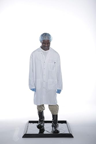 Miniatura 6 de Wearwell - Tapete desinfectante antifatiga de goma natural 222.34x24x32BK para instalaciones de procesamiento de alimentos, bordes de 34 pulgadas,