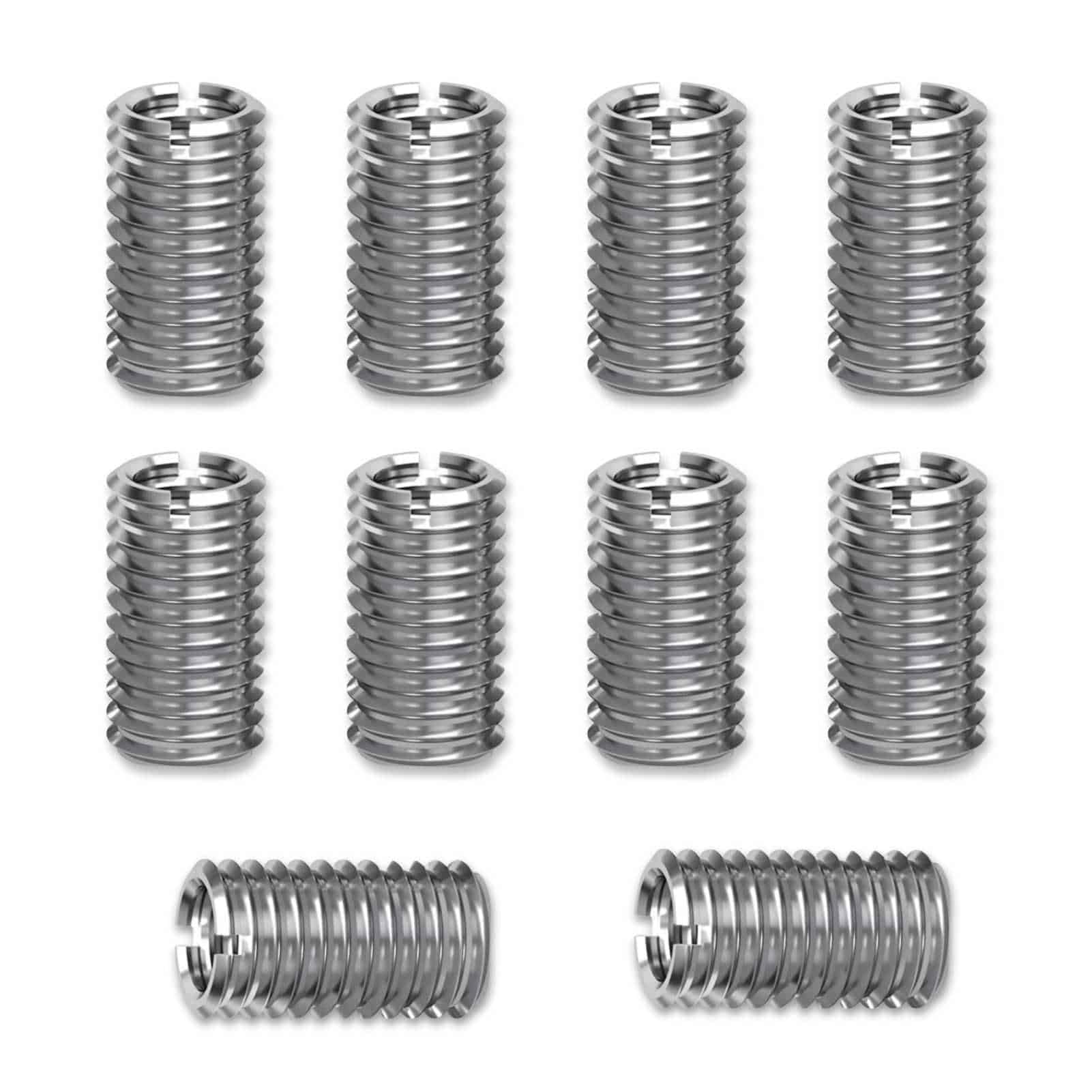 10 pezzi di inserti filettati da M10 a M8, bussole filettate in acciaio inossidabile da 15 mm, adattatore filettato a vite, bussola filettata, set di riduzione filettatura (M10*M8)