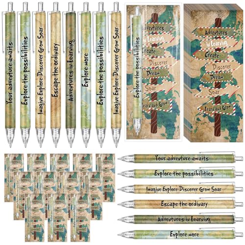 Stylo à bille rentrée scolaire Sinload lot 50 marque-page voyage