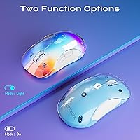 Vista 2 de memzuoix 2.4G LED Wireless Mouse, Rechargeable Ergonomic Mouse with Detachable Cover, 1400 DPI Portable Optical Computer Mouse with USB Receiver for
