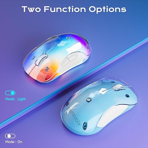 Miniatura 2 de memzuoix Ratón inalámbrico LED de 2.4G, mouse ergonómico recargable con cubierta desmontable, mouse óptico portátil de 1400 DPI con receptor USB