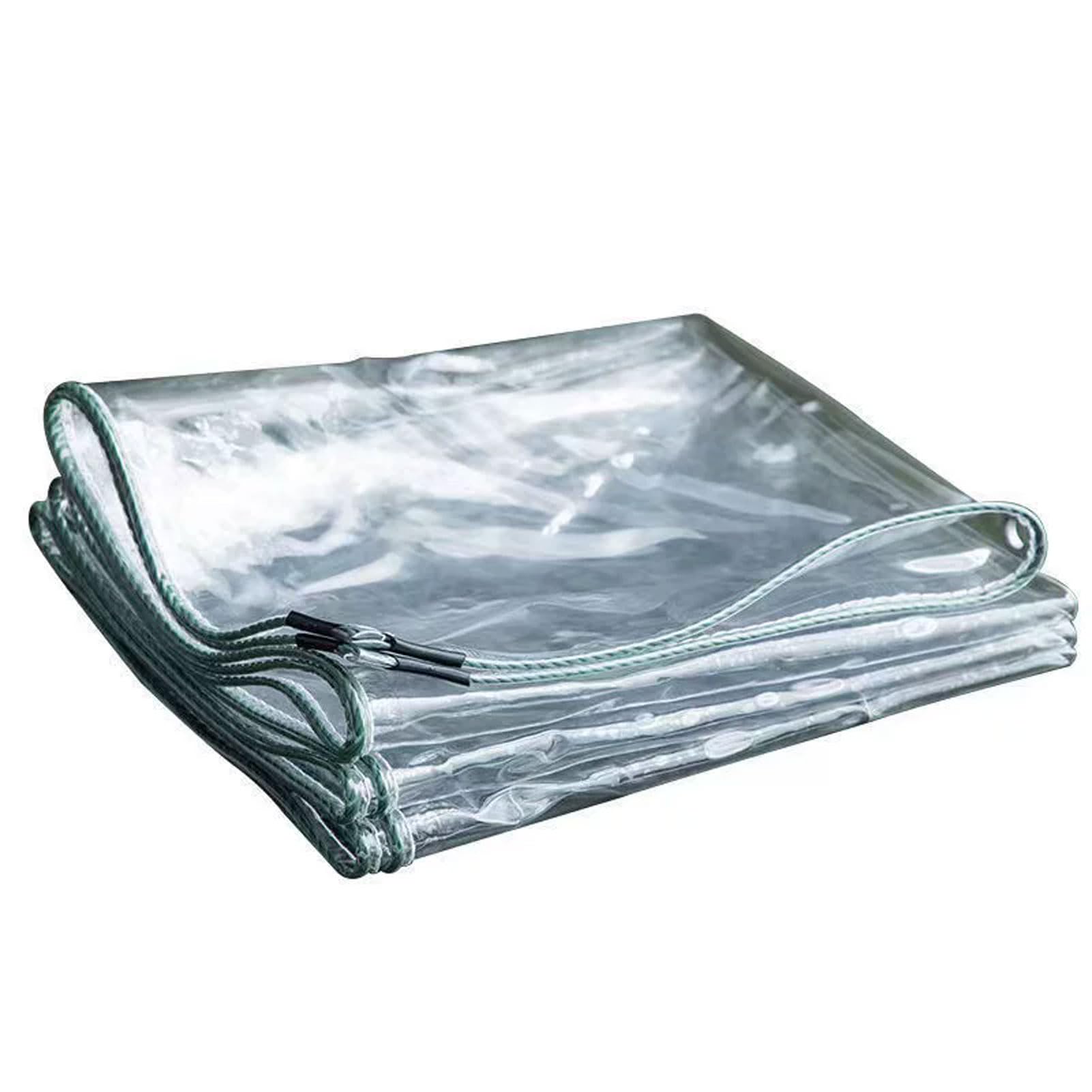 Huhjyuge Light Clear Tarpaulin For Outdoor, Pvc Clear Tarp With Reinforced Edges, Transparent Cover Sheet For Greenhouse, Patio, Deck, Balcony, Vehicle Cover And Garden Protection (1X1.5m)
