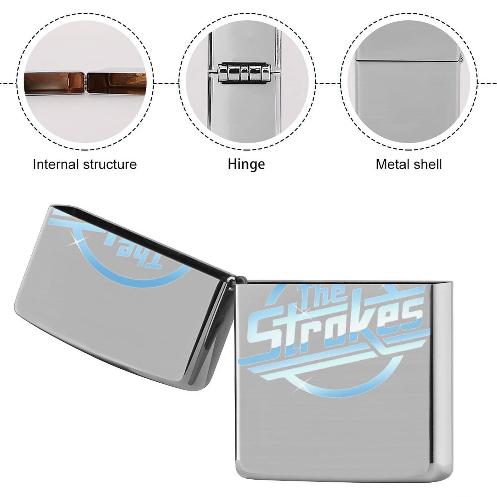 パークライター　両面プリント Amazon.co.jp: ライターケース The Strokes Logo ザ ストローク メンズ