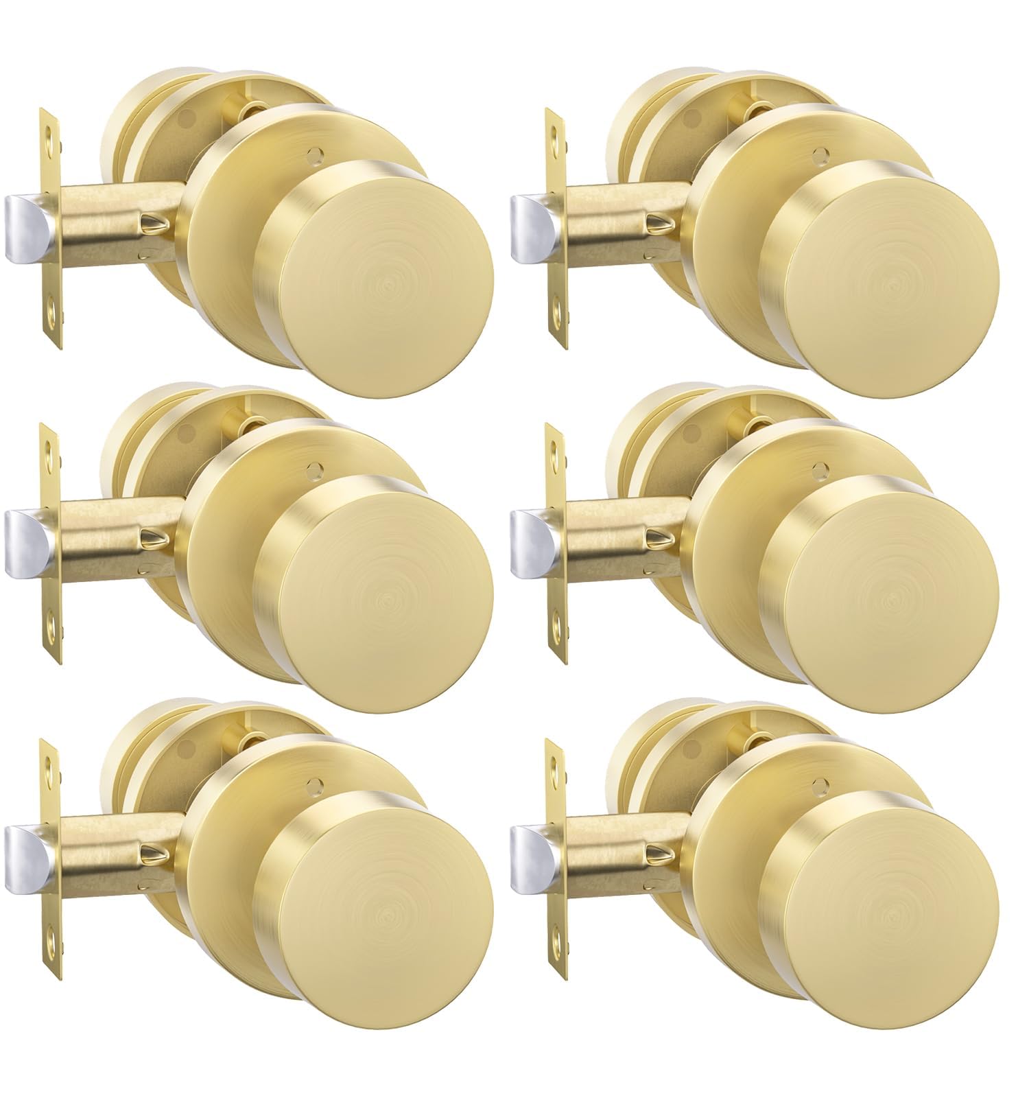Goldenwarm Matte Black Door Knobs - 6 Pack -25