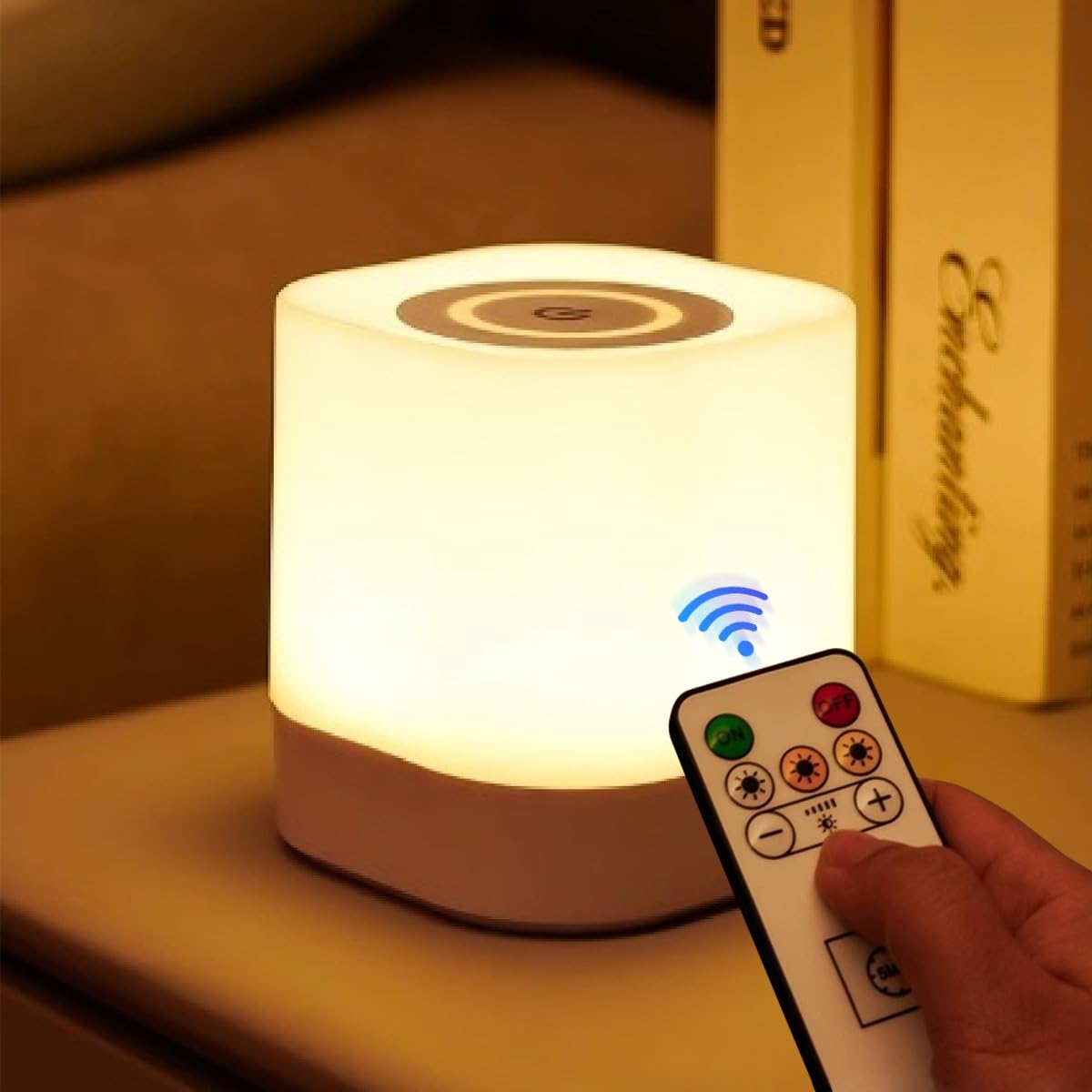 LETOUR Touch Beside Table Lamp, 2600mAh USB Rechargeable Touch Stepless Dimmable with 3 Color