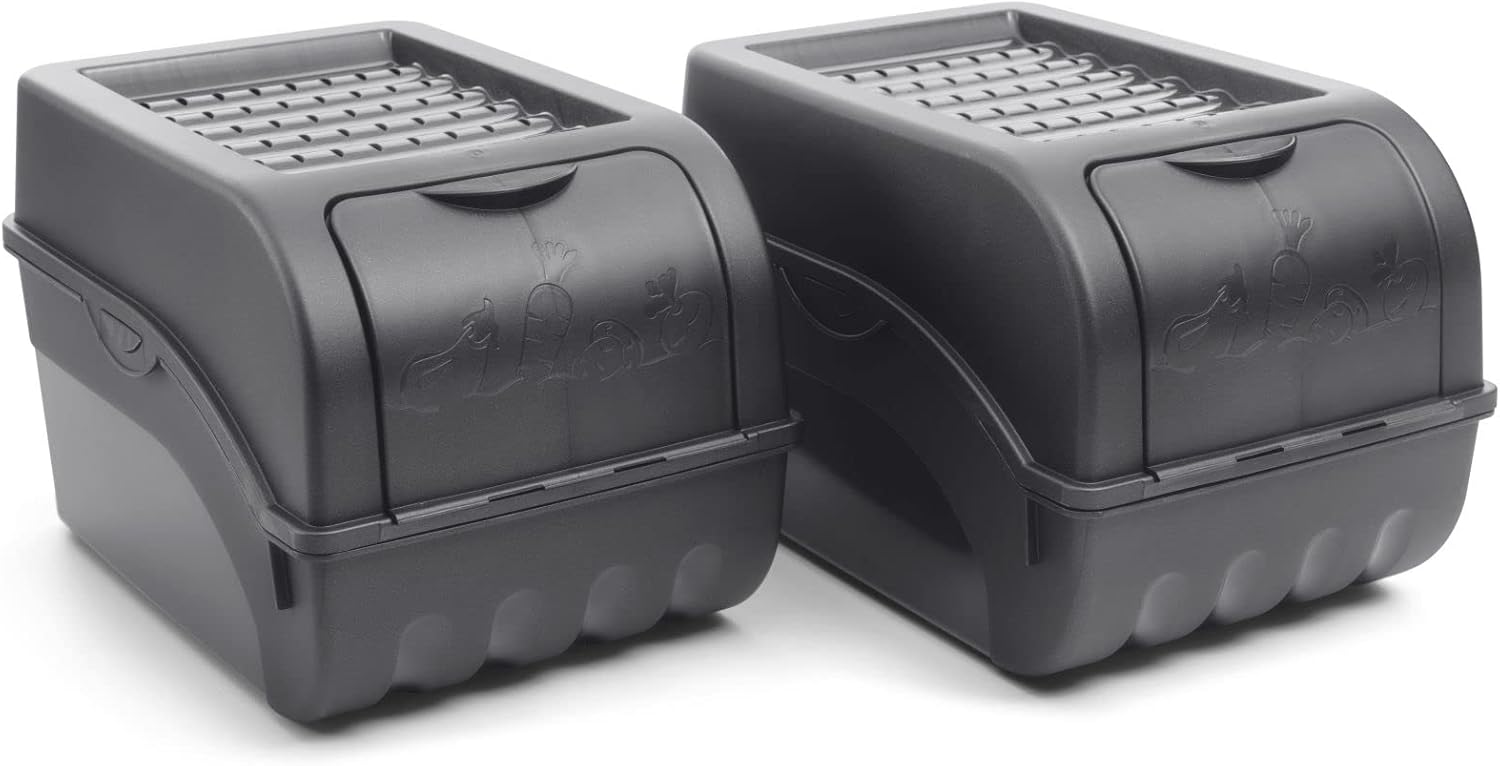 Novaliv Potato Storage Box, 2 x 5 L, Anthracite Grey, Onion Box