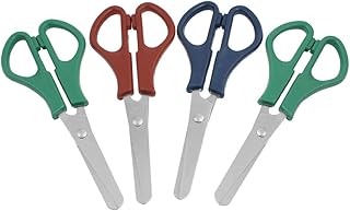 Aexit Office Paper Tools Cutter Tri Colors Plastic Grip Cutting Scissors 13cm Shears & Scissors Long 4PCS