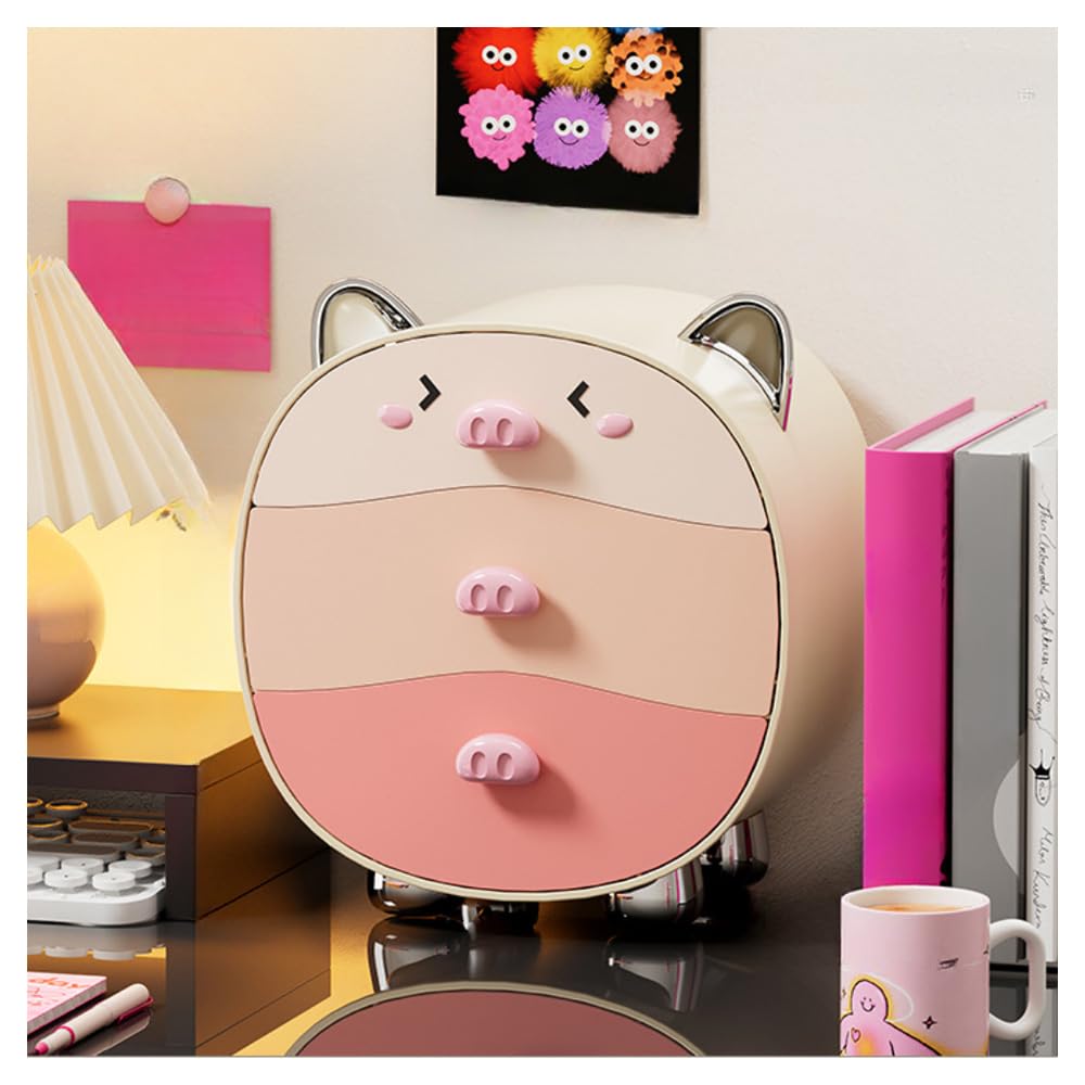 Caja De Almacenamiento Cosméticos Organizador Gabinete Maquillaje Escritorio para Dormitorio En Casa (Blanco)