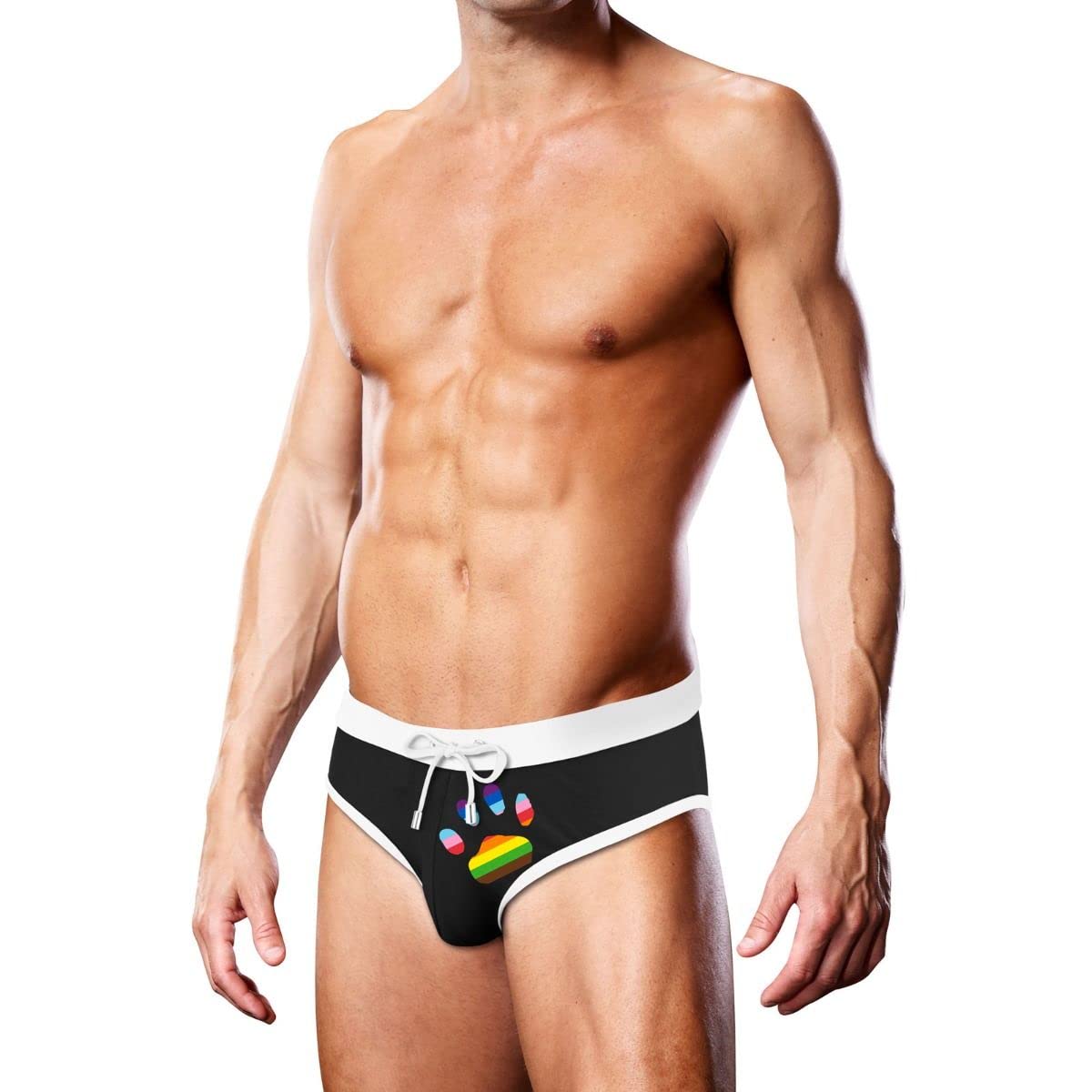 Prowler Swim Brief Black Oversized Paw Medium - UK Waist Size - 30" - 34" - One Count