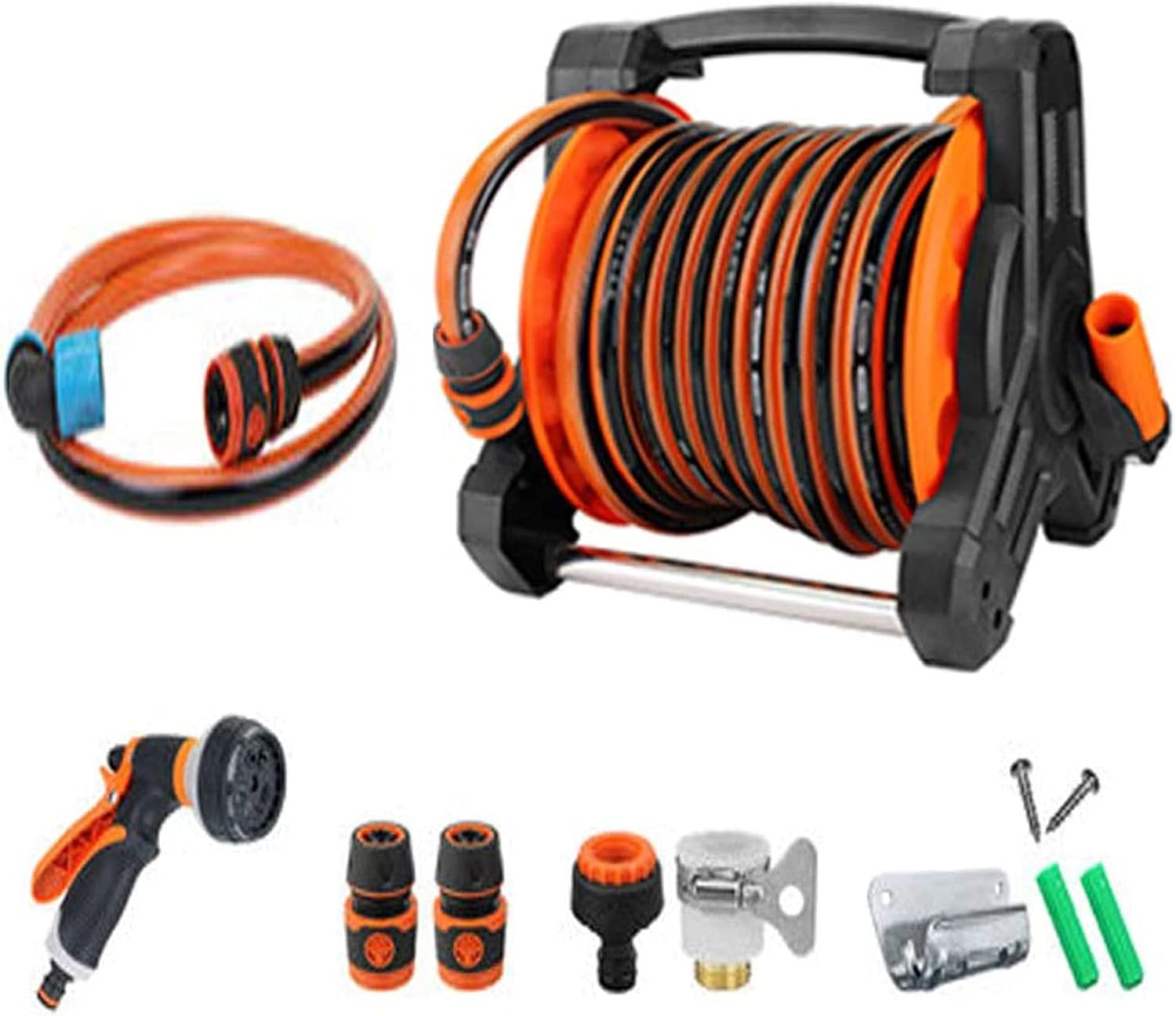 DBMGB Hoselink Retractable Hose Reel, Garden Hose Reel Cart Holder, Hose Storage