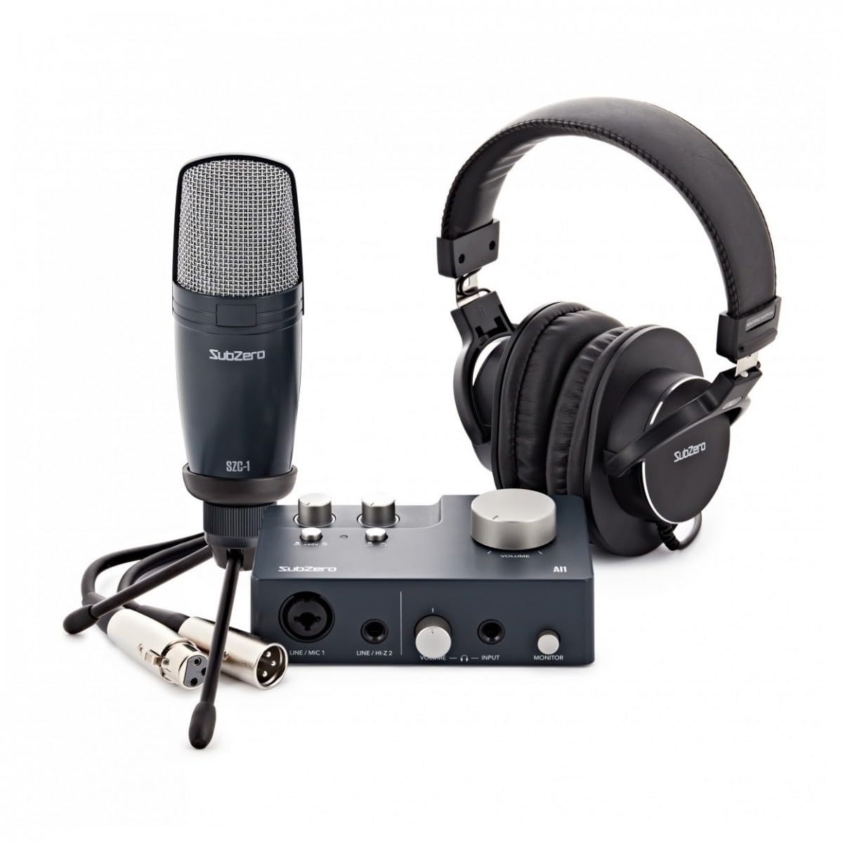 Interfaccia Audio AI1 2 Canali BASE-1 con Microfono | Ideale per podcaster e registrazione domestica, installazione rapida e facile, include interfaccia audio