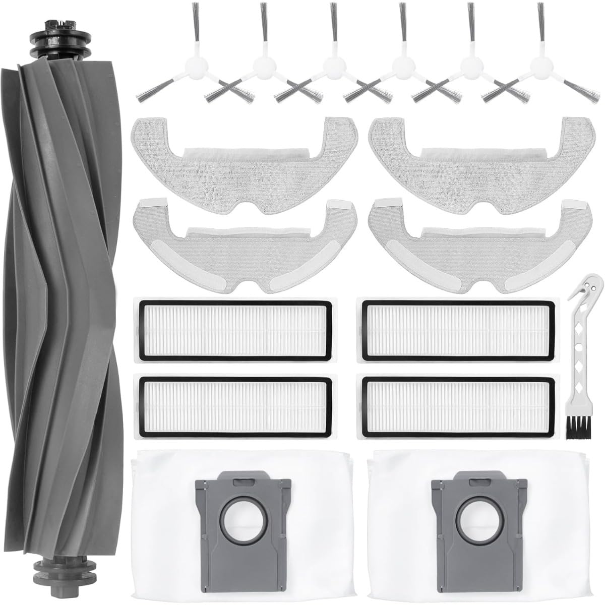 INF Replacement Parts Kit for Dreame D10 Plus Gen 2 Robot Vacuum Cleaner - 17 Pieces with Brushes, Filters, Mops, Bags
