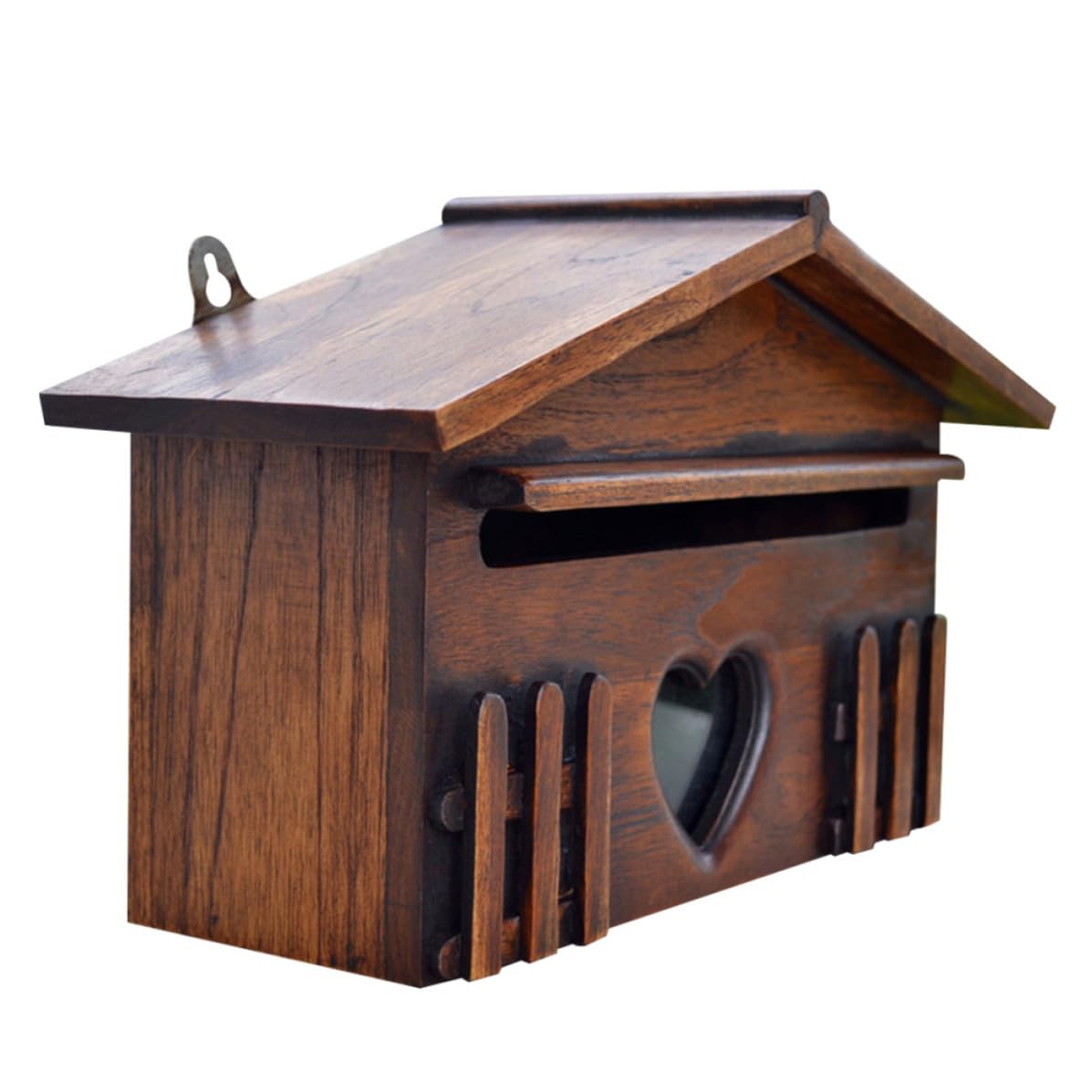 Buzón de Madera Resistente Lluvia Forma de Casa para Exteriores, Creativo y Fácil de Instalar, Adecuado para Hogar y Empresa
