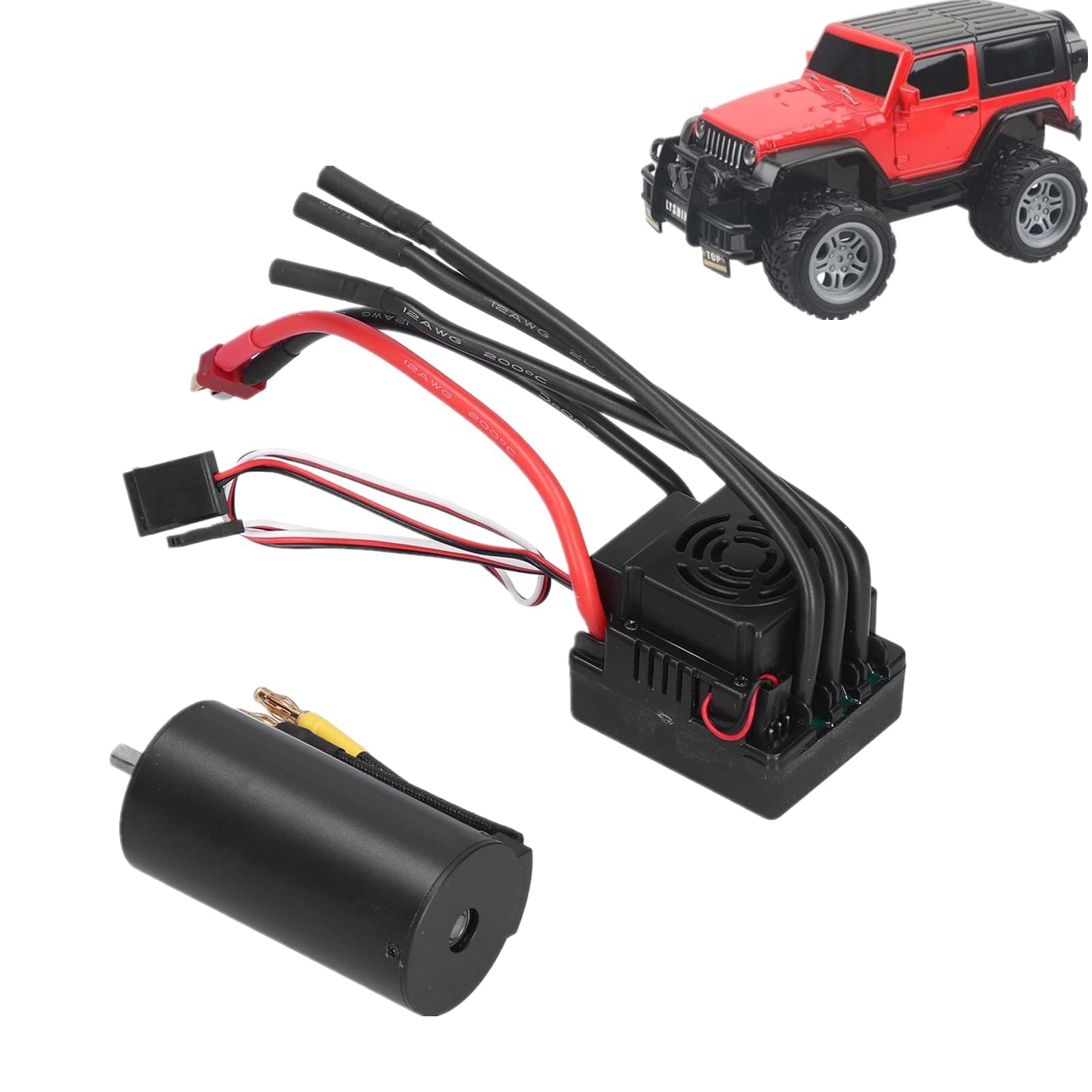 Alomejor Motor RC y ESC 3670 2650KV Motor sin escobillas de actualizaci¨®n RC con Juego de Enchufe en T para 1/8 RC Car Truck