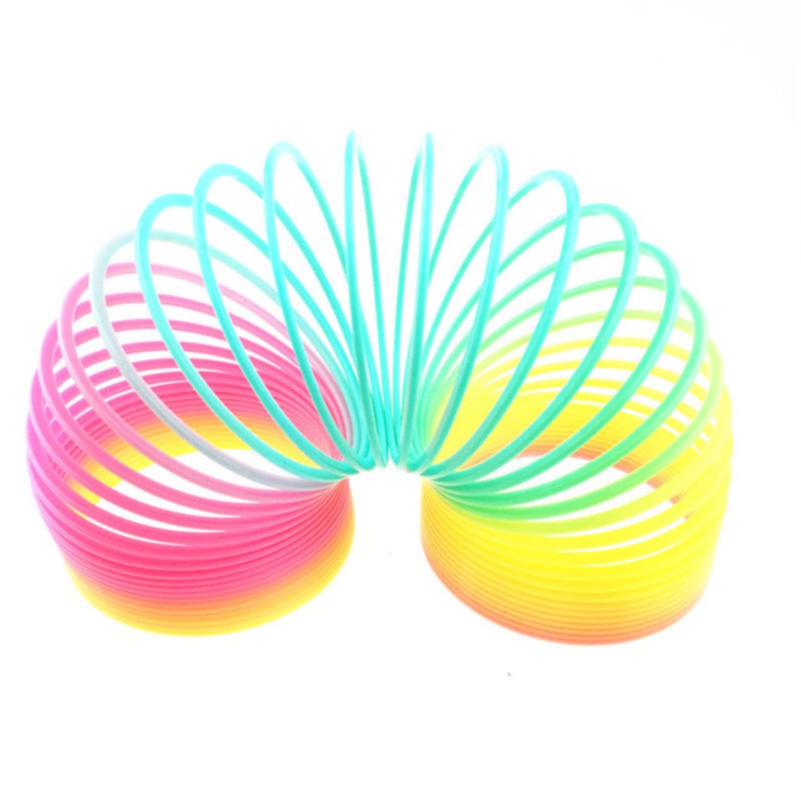 NOGRAX Decompression Toy Rainbow Spring Coil Toys Plastic Folding Spring Coil Sports Game Educational Creative Toys