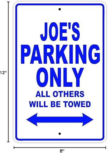 Miniatura 3 de Joe's Parking Only All Others Will Be Towed, letrero de metal de aluminio de 8 x 12 pulgadas Rojo