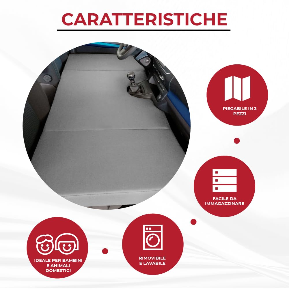 Materasso Pieghevole Camper Peugeot Traveller, Citroen Jumpy SpaceTourer, Toyota Proace II (+2016) Letto Anteriore Colore Grigio