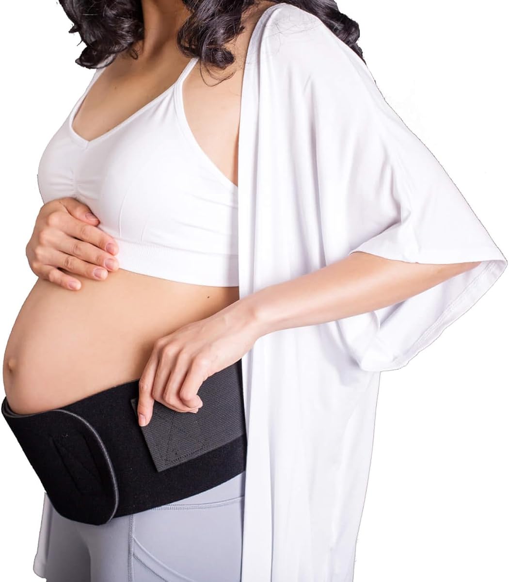 Babybellyband 2 en 1 Original Embarazo Banda para el Vientre Cinturón de Maternidad, Embarazo Ajustable y Envoltura para el Vientre Posparto Proporciona Alivio y Soporte para la Espalda, las Articulaciones y las Caderas