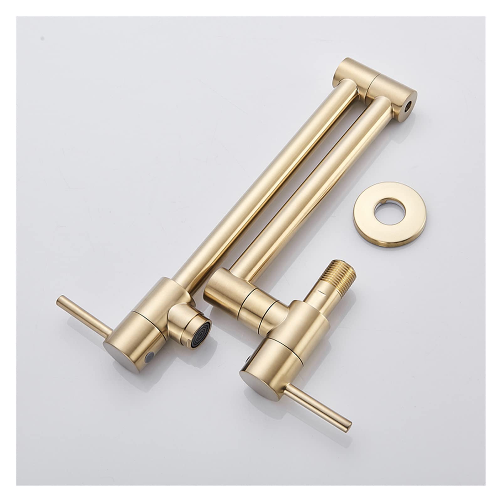 Gold Brass Pot Filler Tap Tap Cucina Rubinetto Singolo Freddo Freddo Solo Rubinetto Ruota Pieghevole Bustina Chrome Lavello Tap Montata a Parete - Rubinetto da Cucina(Polished Gold C)