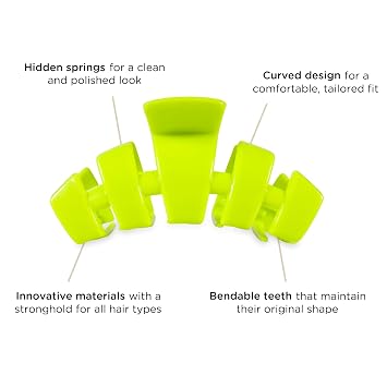 TELETIES - Tiny Hair Clip - For Super Thin Hair, Little Kids, Half-up Hairstyles - Strong Grip, Bendable Teeth, Comfortable Curved Design - For All Hair Textures - Summer Brights