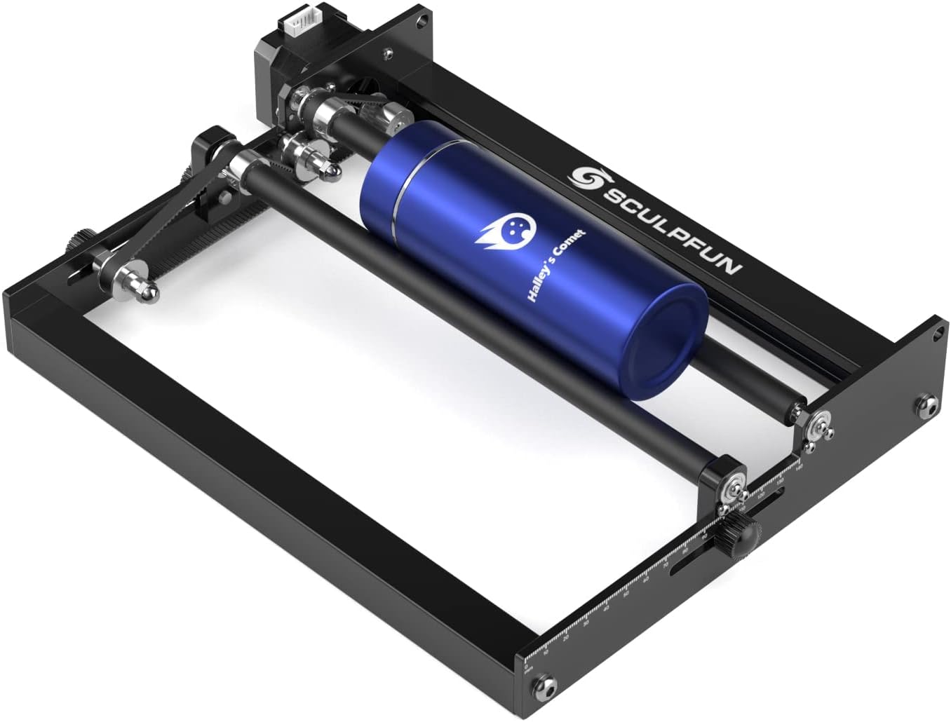SCULPFUN Laser Rotary Roller, Y-axis Rotary Roller for Laser Engraver Cutter Engraving Cylindrical Objects and Cans with 360°Rotating and 4 Height raisers, Support Diameter 6-150mm