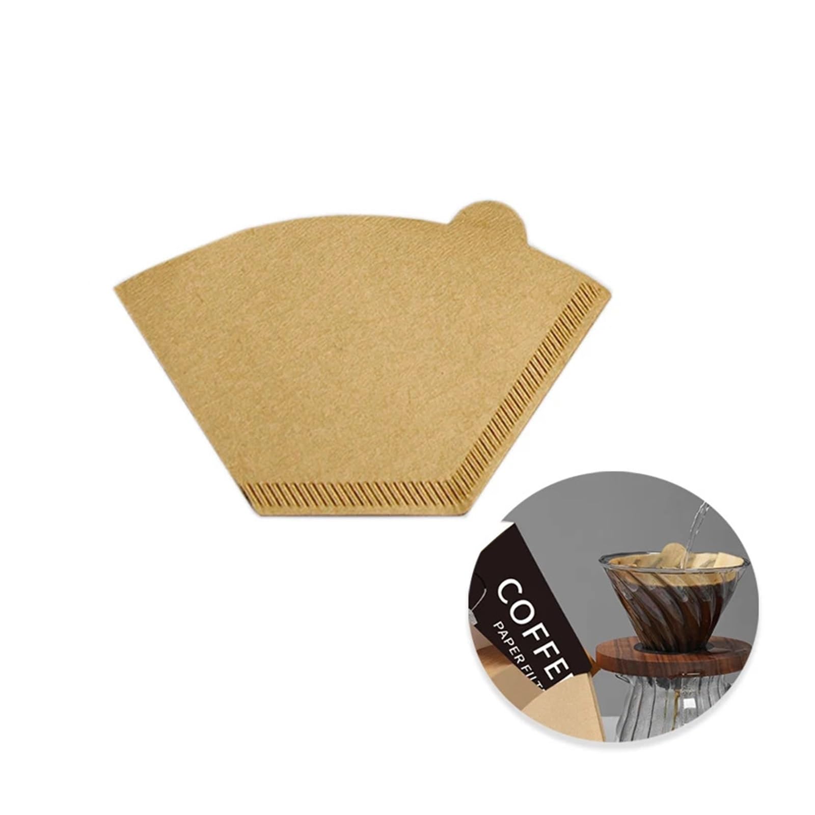 100/400 piezas de papel de filtro de café, filtro de café de papel natural, for interiores, exteriores, goteo manual, sin blanquear, de calidad alimentaria.(400 PCS,U01(1-2 servings))