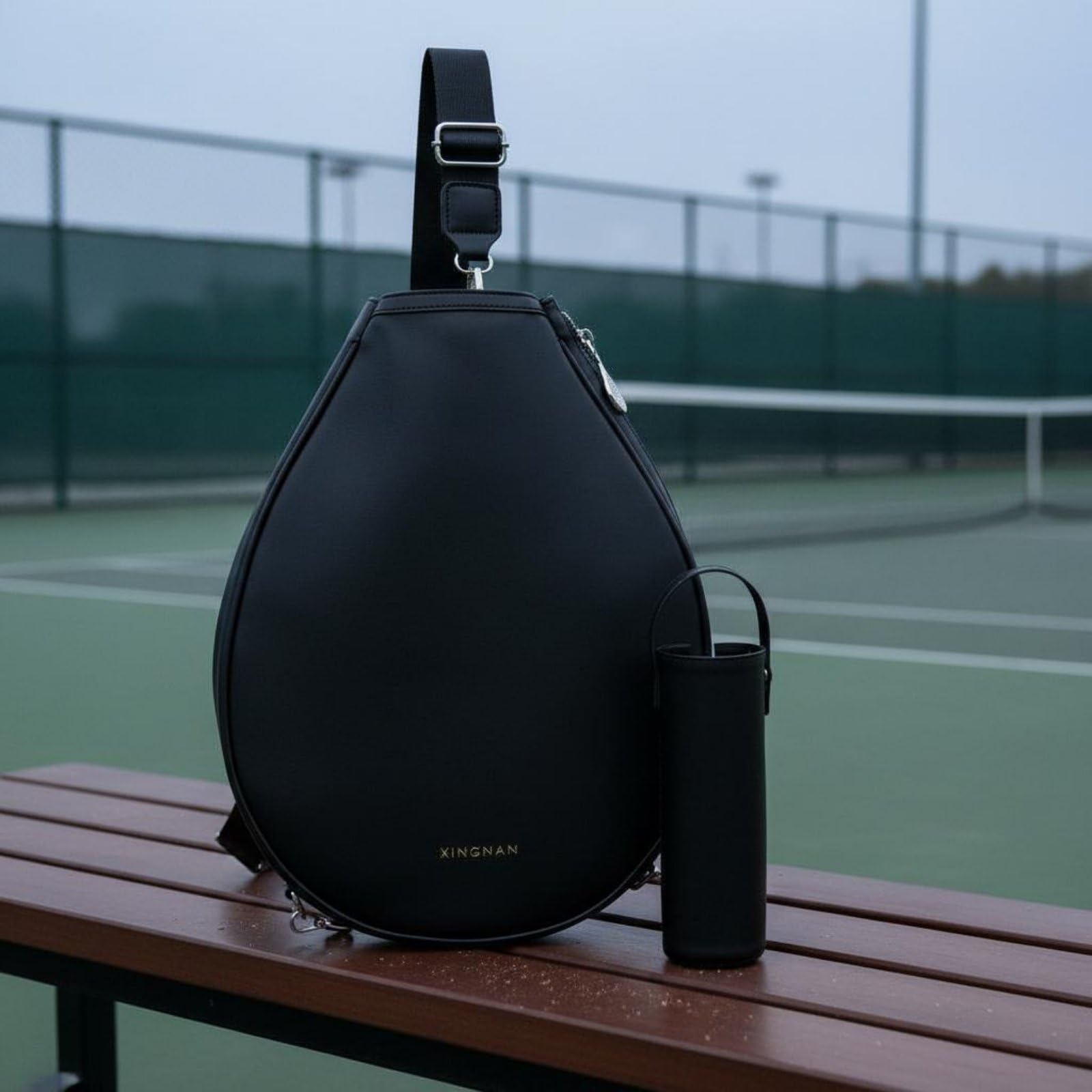 Perfeclan Funda para Raquetas Deportivas Bolsa Raqueta Estuche Protector Mochila Ajustable con Espacio Acogedor y Portabotellas en Piel PU Impermeable Adecuada