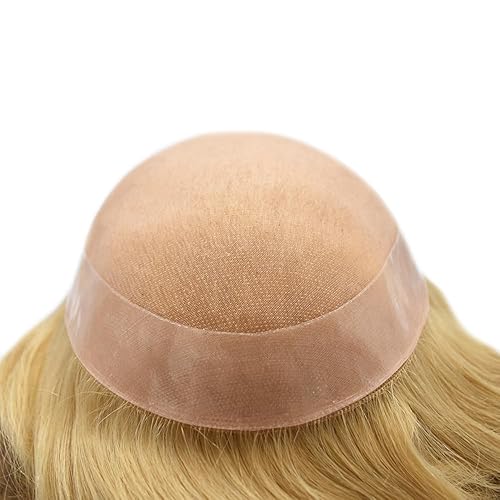 Miniatura 4 de Toupee para hombres Cabello humano real para hombre Toupee pieza de pelo para hombres Fine Mono Men Sistema de pelo de piel de polietileno para