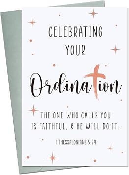 Ithmahco Celebrating Your Ordination - Ordination Greetings Card - Christian Card - Ordination Card - New Job Greeting Card - Promotion Greeting CardEnvelope Included