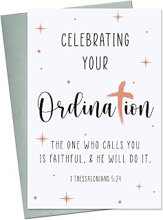 Ithmahco Celebrating Your Ordination - Ordination Greetings Card - Christian Card - Ordination Card - New Job Greeting Card - Promotion Greeting Card(Envelope Included)
