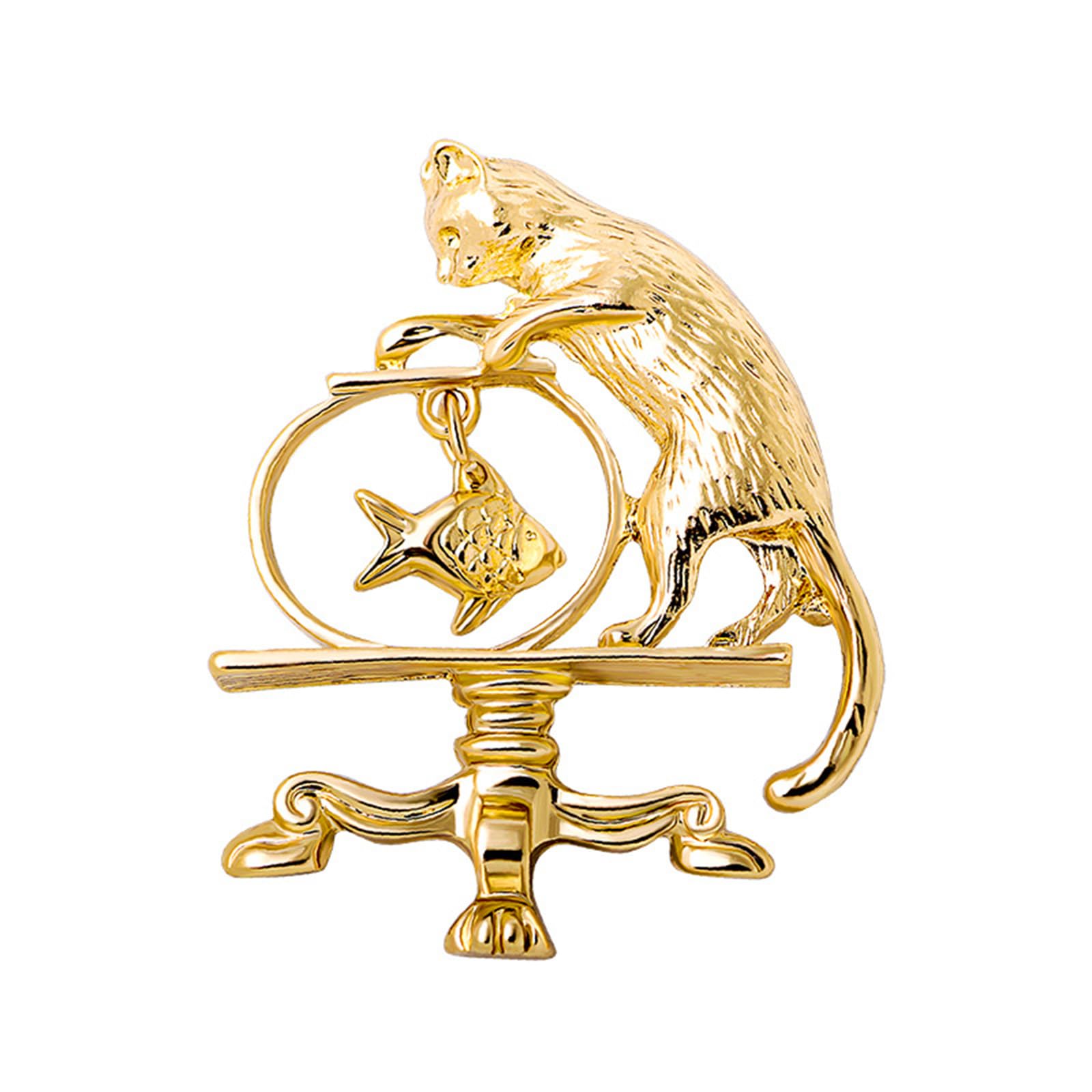 swynrf Vintage Cat Fish Brooch Pins Women and Girl Brooches Accessory Elegant Wedding Party Lapel Pin Clothes Decoration